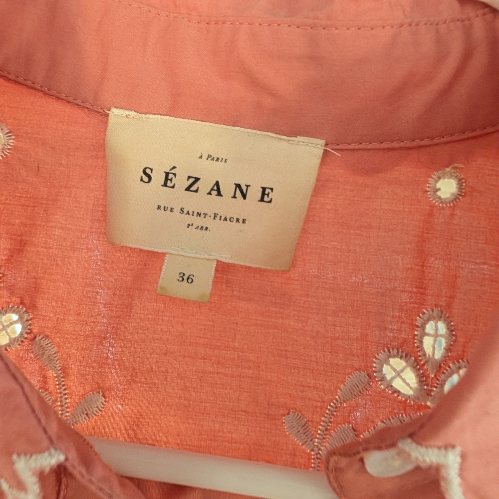 Embroidered Pink Eyelet Button-Up Blouse - Picture 2 of 7